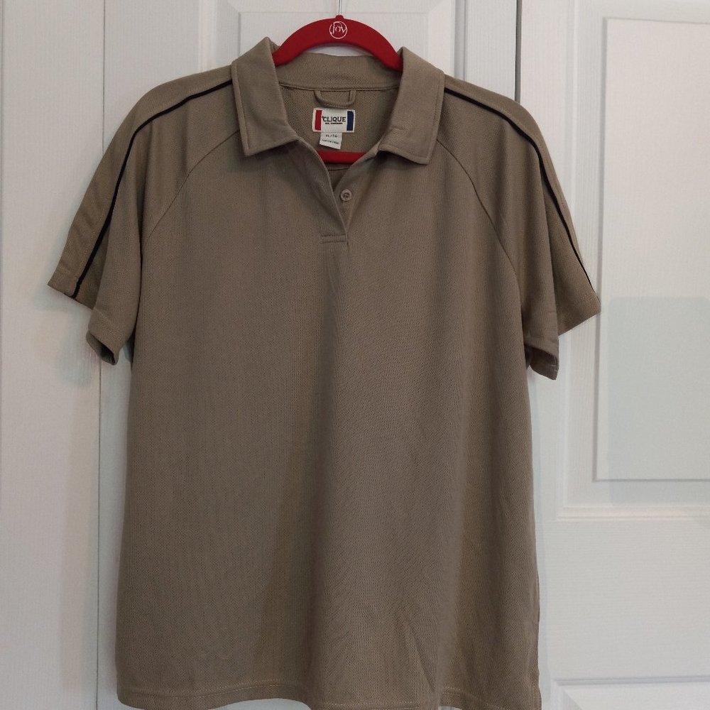 Clique beige athletic polo, Size XL